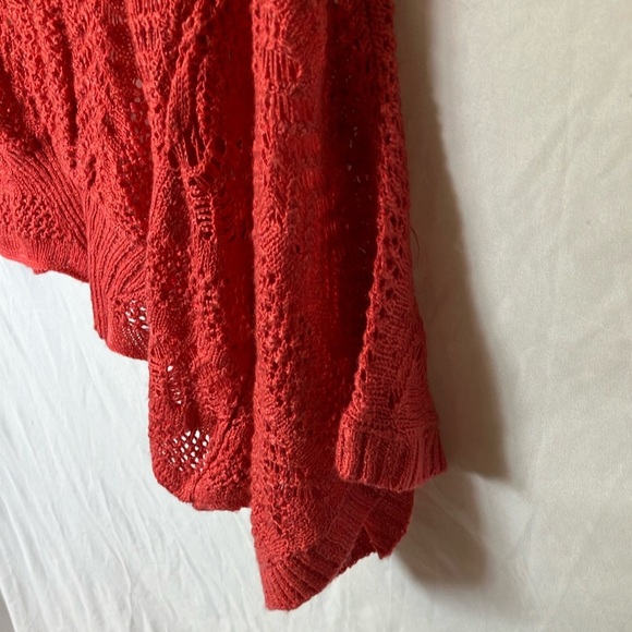 Takeout: Red Open Knit Sweater- M - Picture 9 of 12